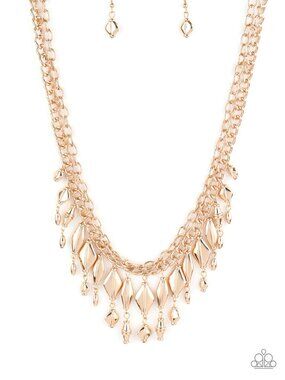 Paparazzi Gold Necklace and Earrings Set (NS108)